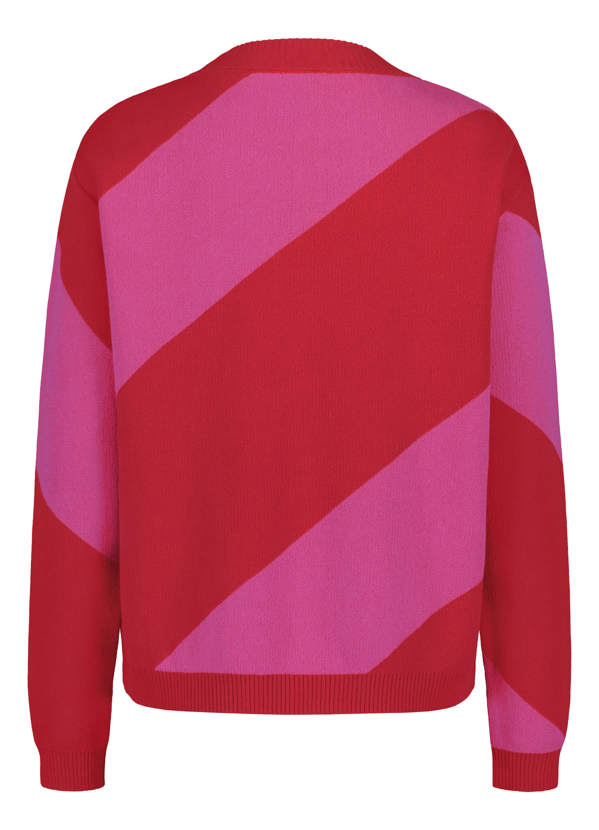 Knit sweater, diagonal stripe