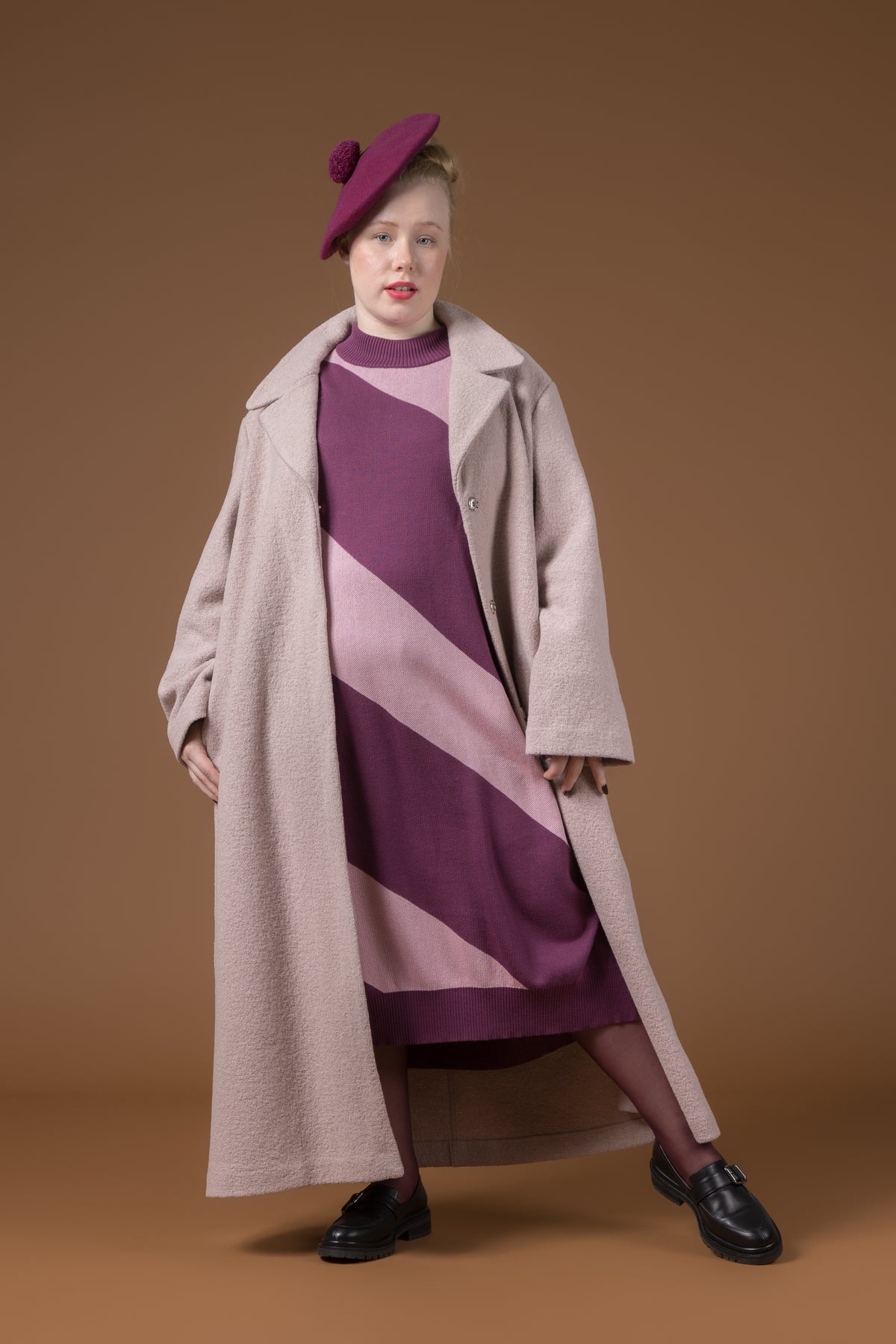 COZY wool coat, Misty pink