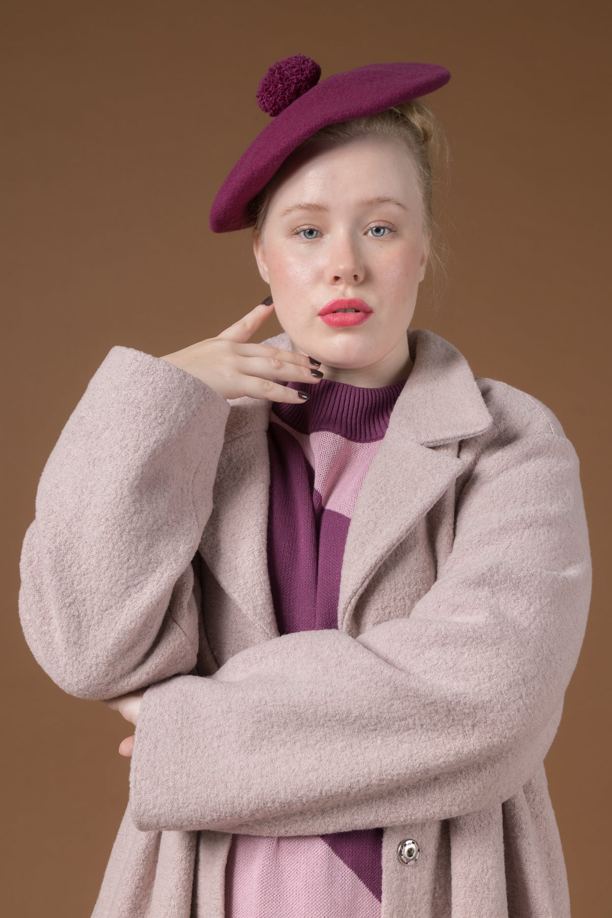 COZY wool coat, Misty pink