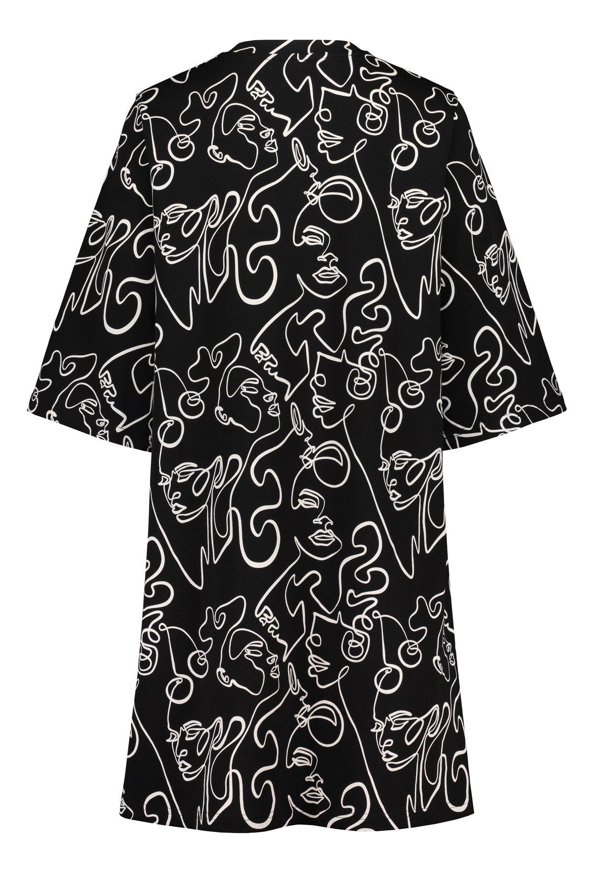 T-SHIRT DRESS WITH POCKETS, Lipstick, Black