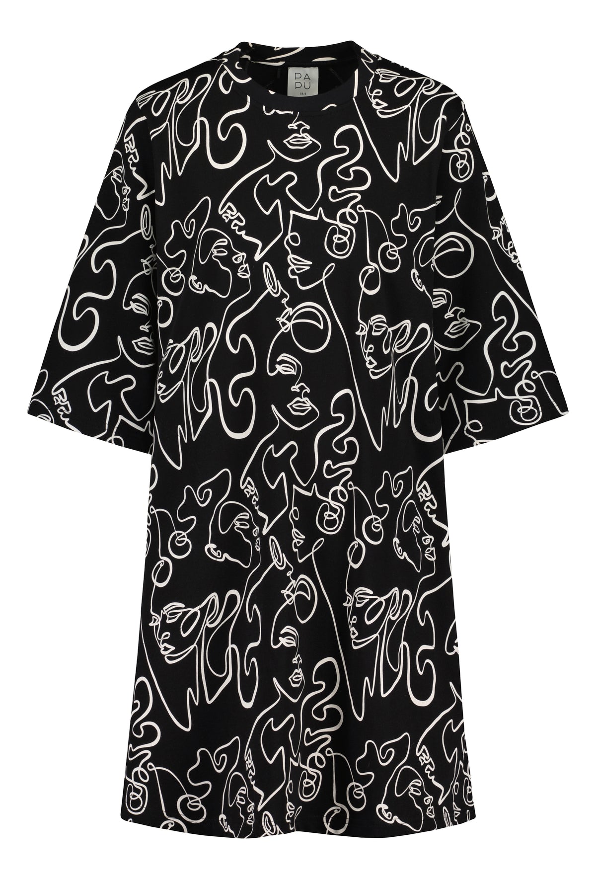 T-SHIRT DRESS WITH POCKETS, Lipstick, Black
