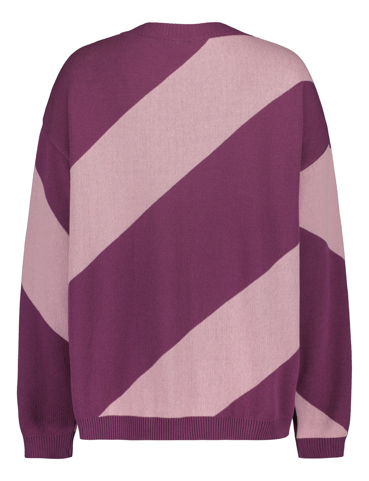 PRE-ORDER: FIZZ knit sweater, diagonal stripe, pink/plum