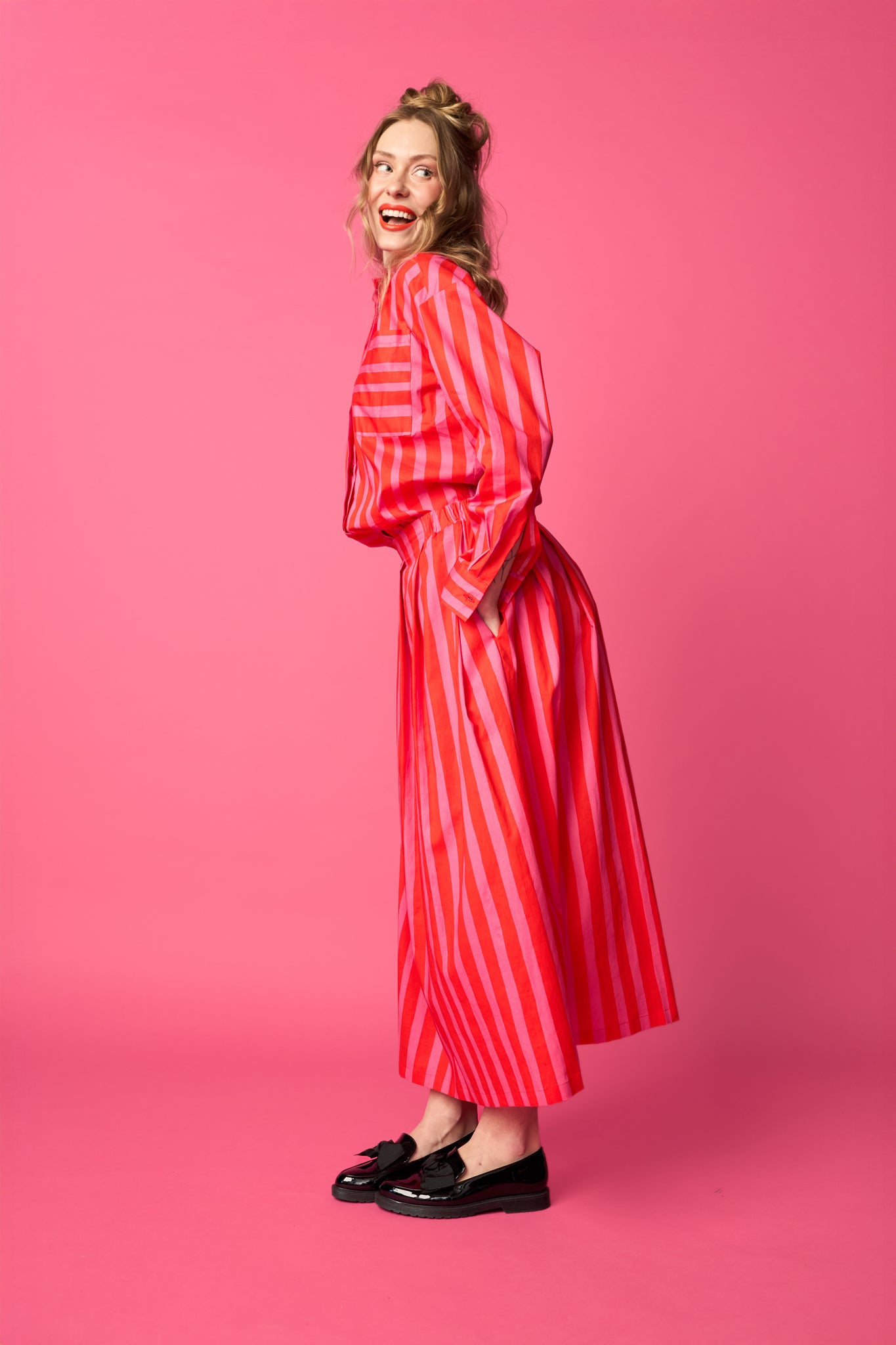 FRESH OVERSIZED -paita, Paris stripe pink