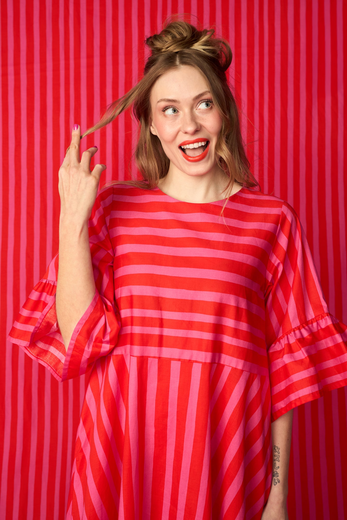 TWIST-mekko, Paris stripe pink