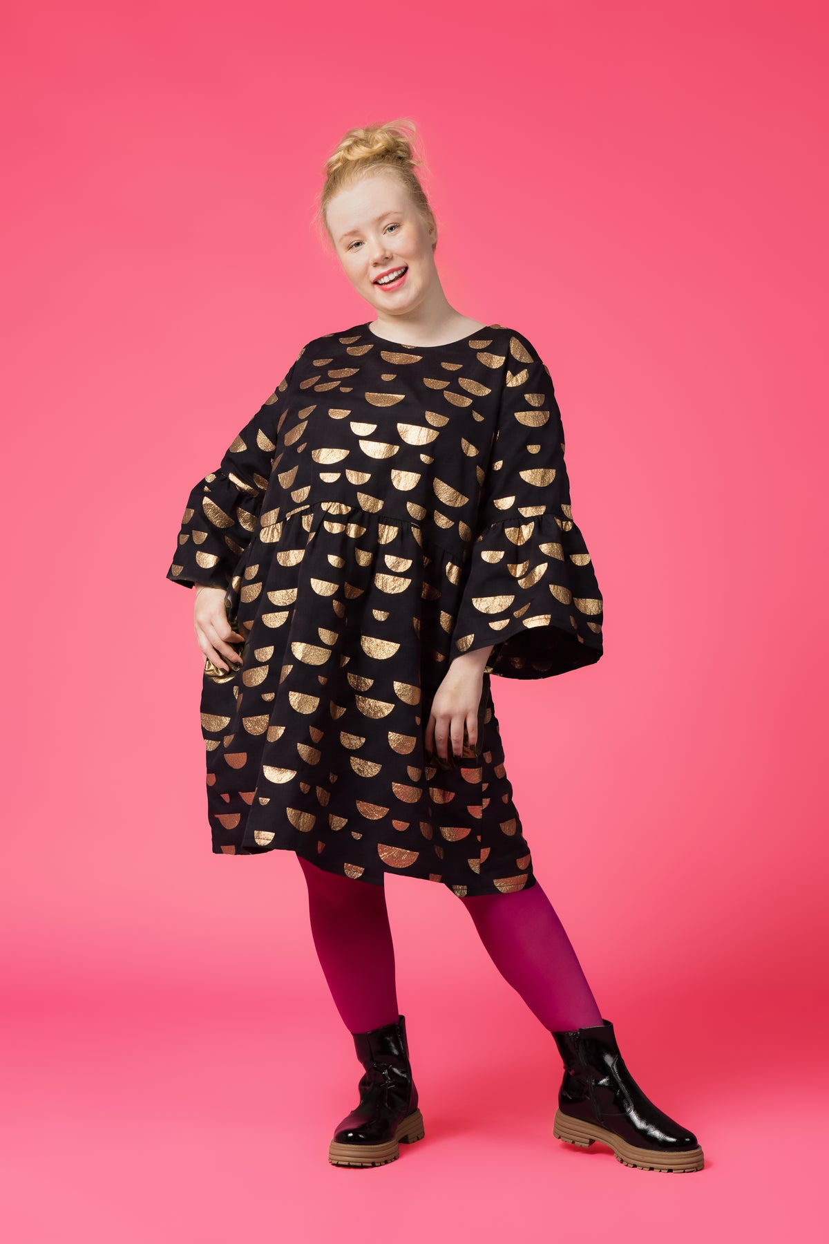 DAZZLE dress, gold beans