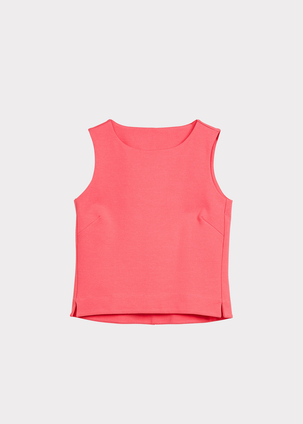 OUTLET: BOAT NECK TOP, Coral Red